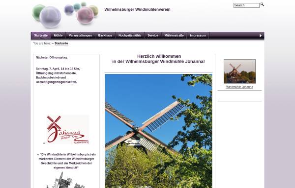 Vorschau von www.windmuehle-johanna.de, Windmühle Johanna