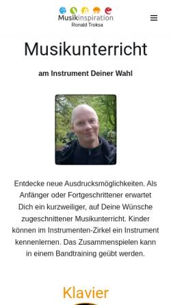 Vorschau der mobilen Webseite musikinspiration.de, Musikinspiration, Ronald Troksa