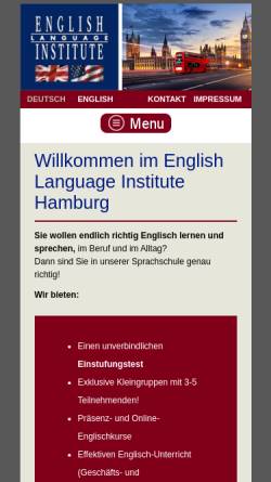 Vorschau der mobilen Webseite www.english-language-institute.de, English Language Institute
