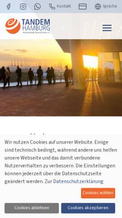 Vorschau der mobilen Webseite www.tandem-hamburg.de, Tandem e. V.