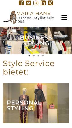 Vorschau der mobilen Webseite www.style-service.de, Maria Hans Personal Shopping