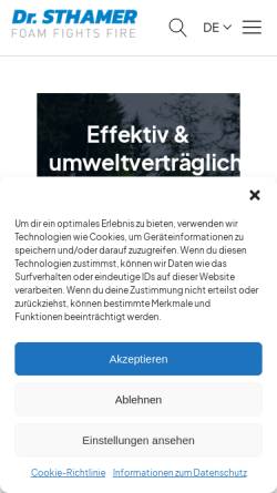 Vorschau der mobilen Webseite sthamer.com, Fabrik chemischer Präparate von Dr. Richard Sthamer GmbH & Co.KG