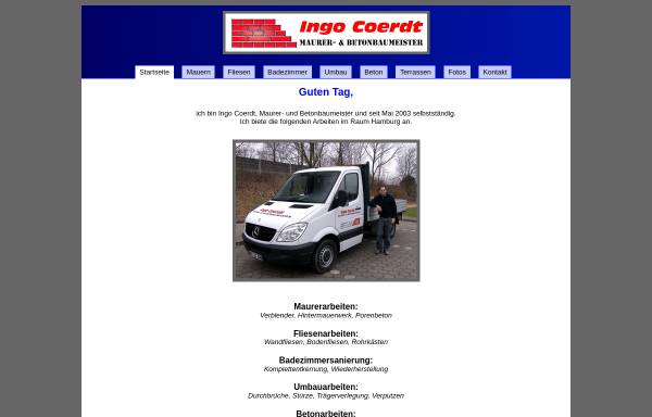 Vorschau von www.ingo-coerdt.de, Ingo Coerdt - Maurer- und Betonbaumeister