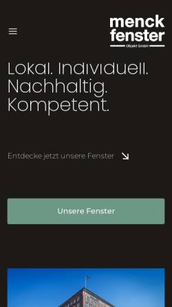 Vorschau der mobilen Webseite menckfenster.com, Menck Fenster GmbH