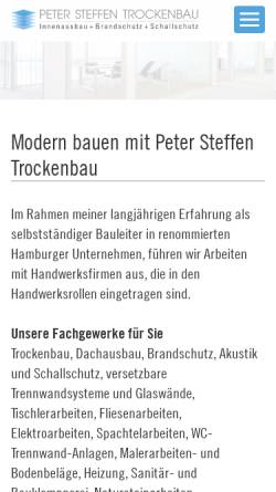 Vorschau der mobilen Webseite trockenbau-steffen.de, Trockenbau Peter Steffen
