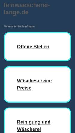 Vorschau der mobilen Webseite www.feinwaescherei-lange.de, Feinwäscherei Lange