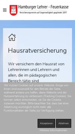 Vorschau der mobilen Webseite hamburger-lehrer-feuerkasse.de, Hamburger Lehrer-Feuerkasse