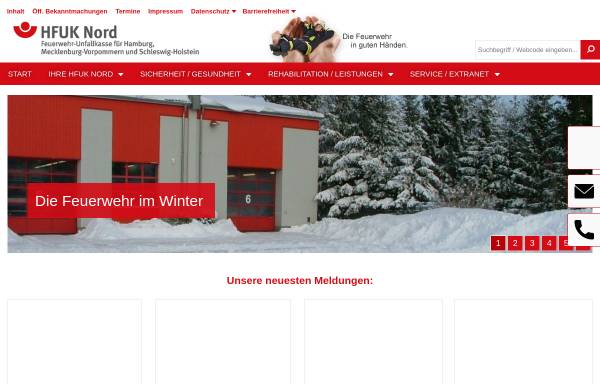 Vorschau von www.hfuknord.de, Hanseatische Feuerwehr-Unfallkasse Nord