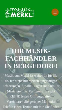 Vorschau der mobilen Webseite www.musik-von-merkl.de, Musik von Merkl