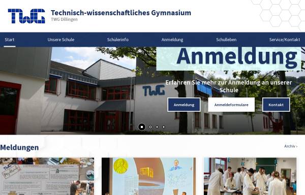 Vorschau von www.twg-dillingen.de, TWG Technisch-Wissenschaftliches Gymnasium