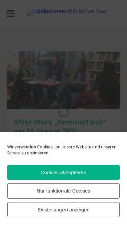 Vorschau der mobilen Webseite www.frauenbibliothek-saar.de, Frauenbibliothek