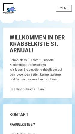 Vorschau der mobilen Webseite www.kita-krabbelkiste.com, Kindertagesstätte Krabbelkiste e.V.