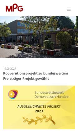 Vorschau der mobilen Webseite www.mpg-saarlouis.de, MPG Max Planck Gymnasium