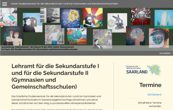 Vorschau von www.studsemgym-saar.de, Staatliches Studienseminar für das Lehramt an Gymnasien und Gesamtschulen