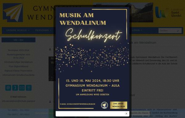 Vorschau von www.wendalinum.de, Gymnasium Wendalinum