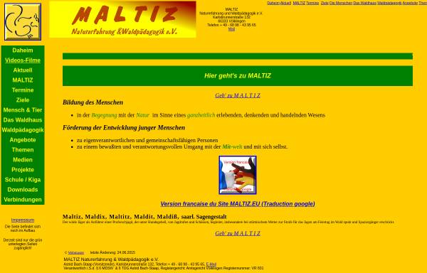 Vorschau von www.maltiz-waldpaedagogik.de, Maltiz Naturerfahrung und Waldpädagogik e.V.