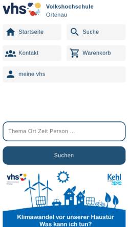 Vorschau der mobilen Webseite www.vhs-ortenau.de, Volkshochschule Ortenau (VHS)