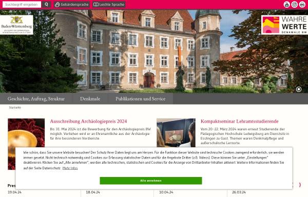 Vorschau von www.denkmalpflege-bw.de, Denkmalpflege in Baden-Württemberg
