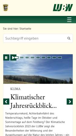 Vorschau der mobilen Webseite www.lubw.baden-wuerttemberg.de, Landesanstalt für Umwelt, Messungen und Naturschutz Baden-Württemberg