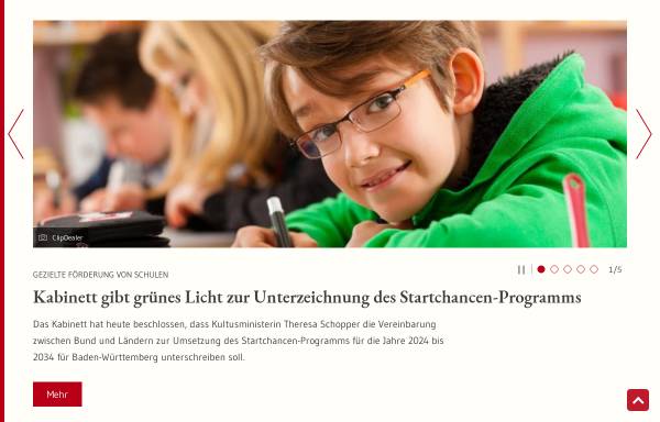 Vorschau von www.km-bw.de, Ministerium für Kultus, Jugend und Sport