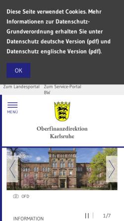 Vorschau der mobilen Webseite www.ofd-karlsruhe.de, Oberfinanzdirektion Karlsruhe