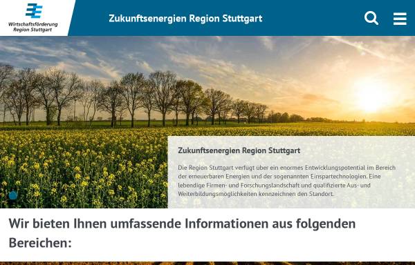 Vorschau von zukunftsenergien.region-stuttgart.de, Branchenatlas Zukunftsenergien Region Stuttgart