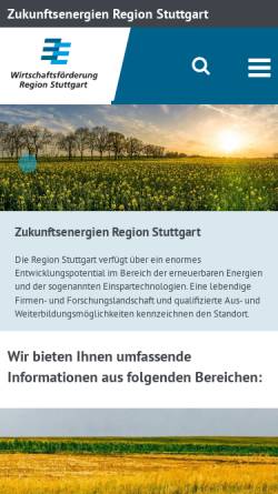 Vorschau der mobilen Webseite zukunftsenergien.region-stuttgart.de, Branchenatlas Zukunftsenergien Region Stuttgart