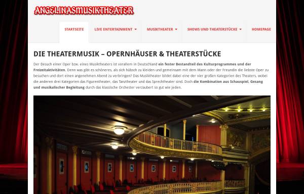 Vorschau von www.angelinasmusiktheater.de, Angelinas Musiktheater - Kinderunterhaltung