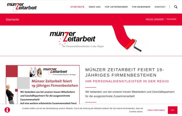 Vorschau von www.muenzerzeitarbeit.de, Münzer Zeitarbeit