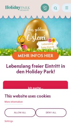 Vorschau der mobilen Webseite www.holidaypark.de, Holidaypark