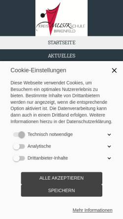 Vorschau der mobilen Webseite www.kreismusikschule-birkenfeld.de, Kreismusikschule Birkenfeld
