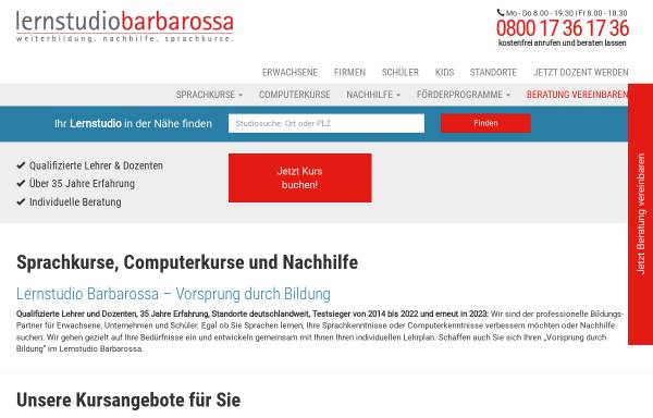 Vorschau von www.lernstudio-barbarossa.de, Lernstudio Barbarossa