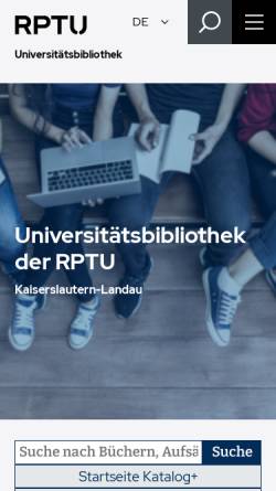 Vorschau der mobilen Webseite www.ub.uni-kl.de, Universitätsbibliothek Kaiserslautern