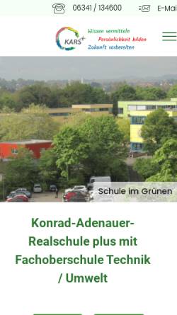 Vorschau der mobilen Webseite www.kars-landau.de, Konrad Adenauer Realschule Landau
