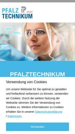 Vorschau der mobilen Webseite www.pfalztechnikum.de, Pfalztechnikum