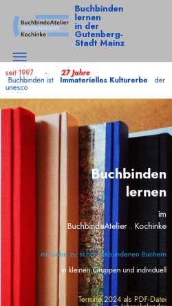 Vorschau der mobilen Webseite www.buchbindeatelier.de, Buchbindekurse im Atelier Kochinke