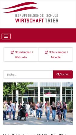 Vorschau der mobilen Webseite www.bbsw-trier.de, Berufsbildende Schule für Wirtschaft