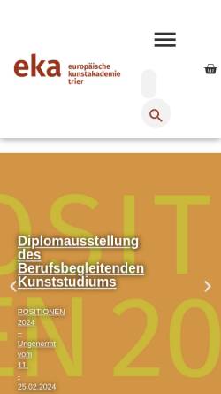 Vorschau der mobilen Webseite www.eka-trier.de, Europäische Akademie für Bildende Kunst e. V.