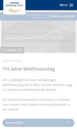Vorschau der mobilen Webseite www.landtag.rlp.de, Landtag Rheinland-Pfalz