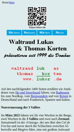 Vorschau der mobilen Webseite www.lukor.de, Skifahrten