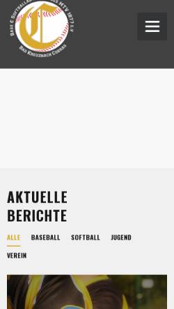 Vorschau der mobilen Webseite www.baseball-in-kreuznach.de, Bad Kreuznach Cobras