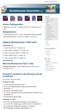 Vorschau der mobilen Webseite www.boulefreun.de, Boulefreunde Hauenstein e.V. Pfalz