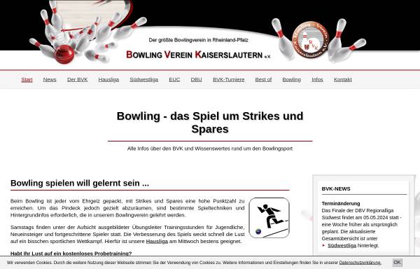 Vorschau von bvkaiserslautern.de, Bowlingverein