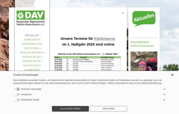 Vorschau von www.dav-kaiserslautern.de, Deutscher Alpenverein Sektion Kaiserslautern