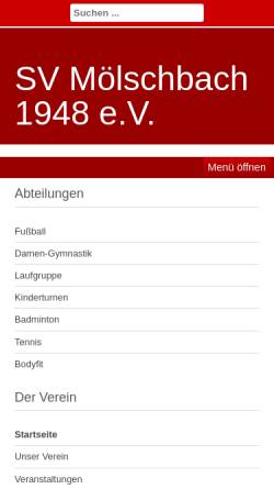 Vorschau der mobilen Webseite www.sv-moelschbach.de, SV Mölschbach 1948 e.V.