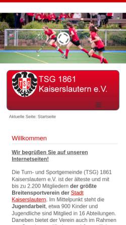 Vorschau der mobilen Webseite www.tsg-kl.de, TSG Kaiserslautern