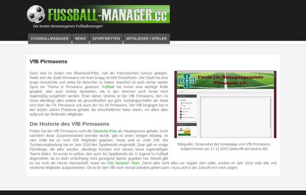 Vorschau von www.vfb-pirmasens.de, VfB Post Pirmasens e.V.