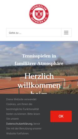 Vorschau der mobilen Webseite www.tc-osthofen.de, Tennisclub Osthofen e.V.