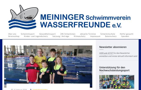 Vorschau von www.svwasserfreunde.de, Meininger Schwimmverein Wasserfreunde e.V