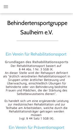 Vorschau der mobilen Webseite www.bsg-saulheim.de, BSG Saulheim e.V.